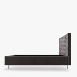 Łóżka Tapicerowane|Łóżka| Łóżko tapicerowane czarne DOMENICA ALTO 160x200 cm