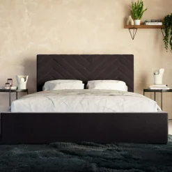 inny Łóżko tapicerowane czarne DOMENICA CORTO 180x200 cm