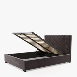 inny Łóżko tapicerowane czarne DOMENICA CORTO 180x200 cm