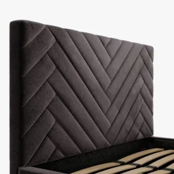 Łóżka Tapicerowane|Łóżka| Łóżko tapicerowane czarne DOMENICA ALTO 140x200 cm