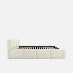 Łóżka Tapicerowane|Łóżka| Łóżko tapicerowane jasnobeżowe ANGELICA 180x200 cm