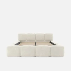 Łóżka Tapicerowane|Łóżka| Łóżko tapicerowane jasnobeżowe ANGELICA 160x200 cm