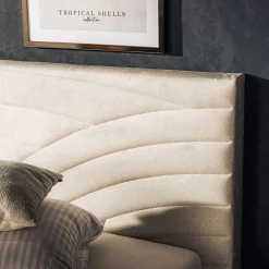 inny Łóżko tapicerowane kremowe LAURA ALTO 180x200 cm