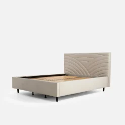 inny Łóżko tapicerowane kremowe LAURA ALTO 180x200 cm
