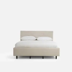 inny Łóżko tapicerowane kremowe LAURA ALTO 160x200 cm