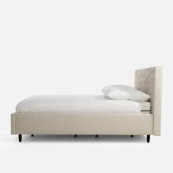 inny Łóżko tapicerowane kremowe LAURA ALTO 160x200 cm