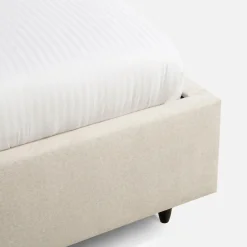 inny Łóżko tapicerowane kremowe LAURA ALTO 160x200 cm