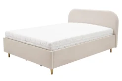 Łóżka Tapicerowane|Łóżka| Łóżko tapicerowane na złotych nogach SANTADI 140x200 cm