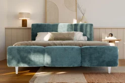 Łóżka Tapicerowane|Łóżka|inny Łóżko tapicerowane niebieskie ERICA ALTO 140x200 cm