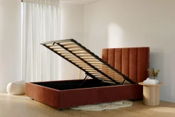 inny Łóżko tapicerowane pomarańczowe SOFIA CORTO 140x200 cm