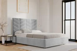 Łóżka Tapicerowane|Łóżka|inny Łóżko tapicerowane popielate VIVIANE CORTO 160x200 cm