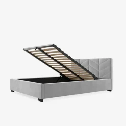 Łóżka Tapicerowane|Łóżka|inny Łóżko tapicerowane popielate VIVIANE CORTO 160x200 cm
