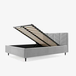 Łóżka Tapicerowane|Łóżka|inny Łóżko tapicerowane popielate VIVIANE ALTO 140x200 cm