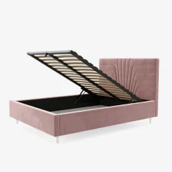 inny Łóżko tapicerowane różowe KARINA ALTO 140x200 cm
