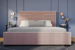 inny Łóżko tapicerowane różowe KARINA CORTO 140x200 cm