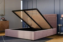 inny Łóżko tapicerowane różowe KARINA CORTO 140x200 cm