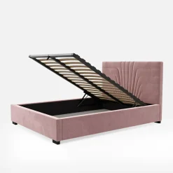 inny Łóżko tapicerowane różowe KARINA CORTO 140x200 cm
