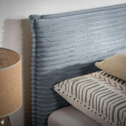 inny Łóżko tapicerowane szare LIVA FULL 160x200 cm