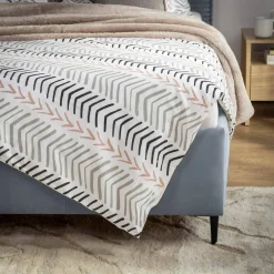 inny Łóżko tapicerowane szare LIVA FULL 160x200 cm