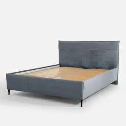 inny Łóżko tapicerowane szare LIVA FULL 160x200 cm