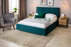 Łóżka Tapicerowane|Łóżka| Łóżko tapicerowane welurowe FABRIZZIO MAXI P 160x200 ze stelażem i pojemnikiem