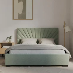 inny Łóżko tapicerowane zielone FELICIA CORTO 160x200 cm