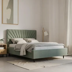 inny Łóżko tapicerowane zielone FELICIA ALTO 180x200 cm