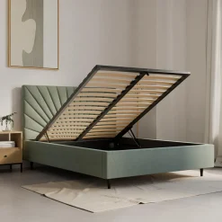 inny Łóżko tapicerowane zielone FELICIA ALTO 180x200 cm