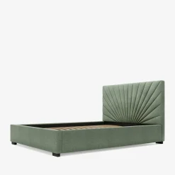 inny Łóżko tapicerowane zielone FELICIA CORTO 140x200 cm