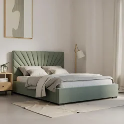 inny Łóżko tapicerowane zielone FELICIA CORTO 140x200 cm