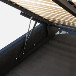 inny Łóżko welurowe granatowe SANTADI 180x200 cm