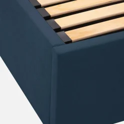 inny Łóżko welurowe granatowe SANTADI 180x200 cm