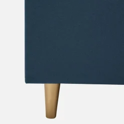 inny Łóżko welurowe granatowe SANTADI 160x200 cm