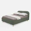 inny Łóżko welurowe oliwkowe SANTADI 180x200 cm