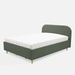 Łóżka Tapicerowane|Łóżka|inny Łóżko welurowe oliwkowe SANTADI 90x200 cm