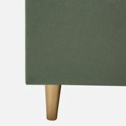 Łóżka Tapicerowane|Łóżka|inny Łóżko welurowe oliwkowe SANTADI 90x200 cm