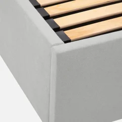 inny Łóżko welurowe szare SANTADI 140x200 cm