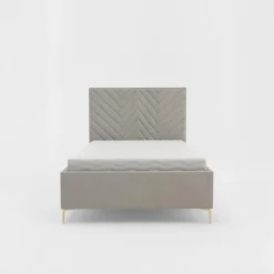 Łóżka Tapicerowane|Łóżka| Łóżko welurowe z pojemnikiem PINO 120x200 cm