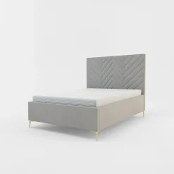 Łóżka Tapicerowane|Łóżka| Łóżko welurowe z pojemnikiem PINO 120x200 cm