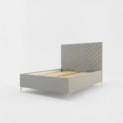 Łóżka Tapicerowane|Łóżka| Łóżko welurowe z pojemnikiem PINO 120x200 cm