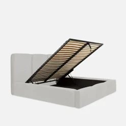 Łóżka Tapicerowane|Łóżka|inny Łóżko z pojemnikiem kremowe CHIARA 140x200 cm