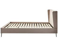 Łóżko ze stelażem beżowe KEQUN 160x200 cm