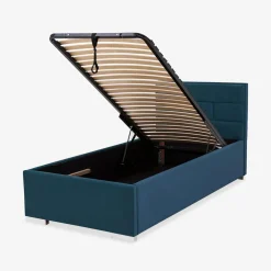 Łóżka Tapicerowane|Łóżka|inny Łóżko ze stelażem granatowe SANTE 120x200 cm