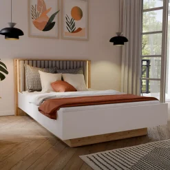 Łóżka|FORTE Łóżko ze stelażem i oświetleniem RANKIN 140x200
