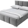Łóżko ze stelażem i pojemnikiem szare FABRIZZIO SQUERE P 140x200 cm