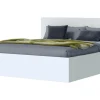 Łóżko ze stelażem i pojemnikiem LAMELLO białe 160x200 cm