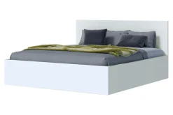 Łóżko ze stelażem i pojemnikiem LAMELLO białe 160x200 cm