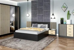 Łóżka| Łóżko ze stelażem i pojemnikiem LAMELLO 160x200 cm