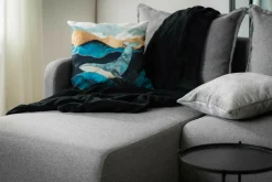 Koce I Narzuty| Koc antracytowy CORAL 130x160 cm