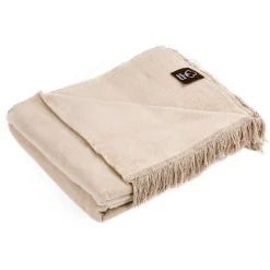 Koc bawełniano-akrylowy BEŻ 150x200 cm